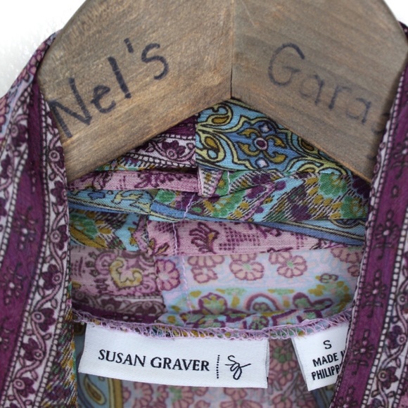 Susan Graver Semi Sheer Mixed Print Long Overlay Small - Picture 6 of 9